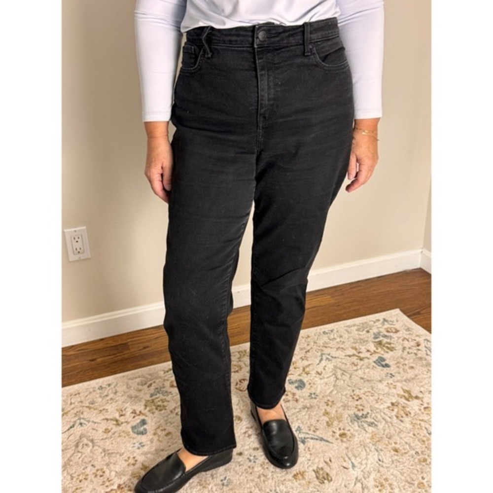 NYDJ Sheri Slim Jeans Women's Size 16 Washed Black Lift Tuck 36x29